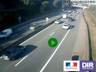 Caméra autoroutière sur l'A47 à hauteur de Givors, a proximité de Lyon. La webcam est orientée vers Lyon