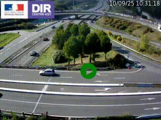 Webcam traffic à Grenoble-sud sur l'autoroute A480. Vue orientée vers l'entrée et la sortie de Grenoble