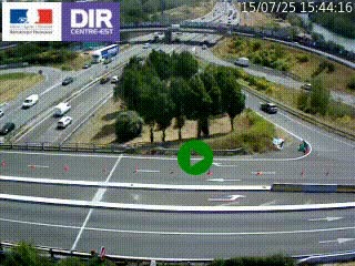 Webcam traffic à Grenoble-sud sur l'autoroute A480. Vue orientée vers l'entrée et la sortie de Grenoble