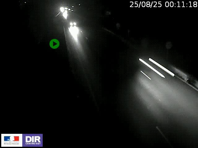 Webcam à Bron sur l'A43 à la jonction avec le boulevard périphérique de Lyon (D383). Vue orientée vers Lyon