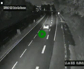 Webcam routière à hauteur de Bois-Guillaume en périphérie de Rouen. Vue orientée vers Rouen