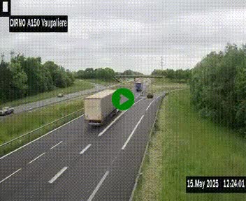 Webcam autoroute A150 à hauteur de La Vaupalière en périphérie de Rouen. Vue orientée vers Rouen