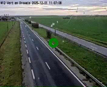 Webcam à hauteur de Vert-en-Drouais sur la N12, en périphérie de Dreux. Vue orientée vers Alençon