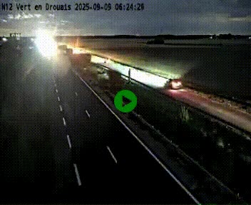 Webcam à hauteur de Vert-en-Drouais sur la N12, en périphérie de Dreux. Vue orientée vers Alençon