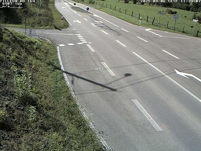 Webcam sur la RD164 à Tilleux. Vue orientée vers Neufchâteau