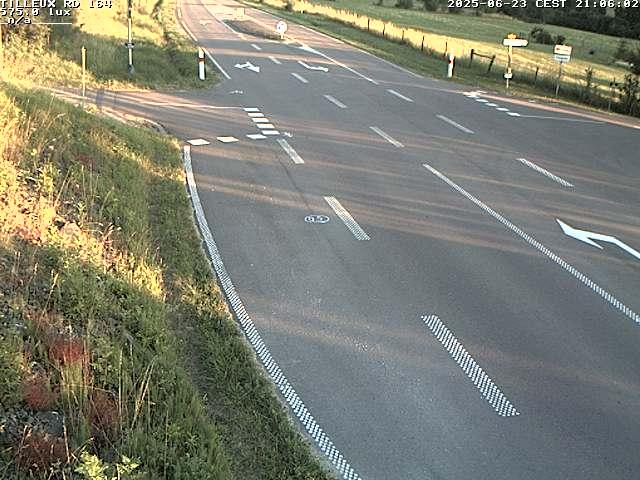 Webcam sur la RD164 à Tilleux. Vue orientée vers Neufchâteau