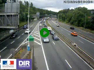 Caméra autoroute sur A6 - Valvert, près de Lyon, en direction de Paris, à hauteur de la sortie 36 Porte du Valvert