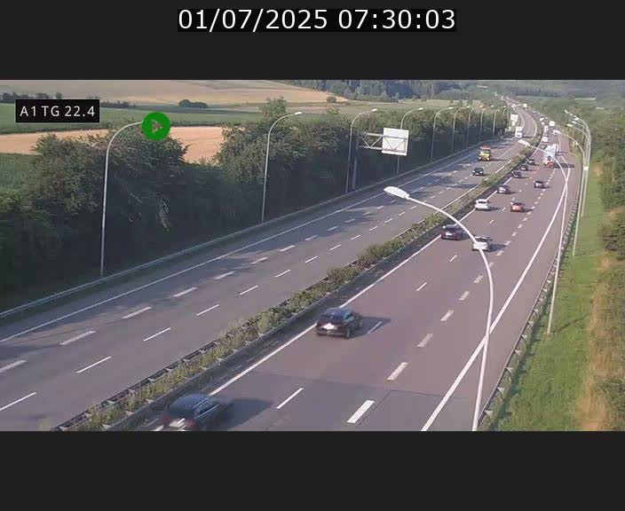 Traffic live webcam Luxembourg Flaxweiler - A1 direction Luxembourg - BK 22.4