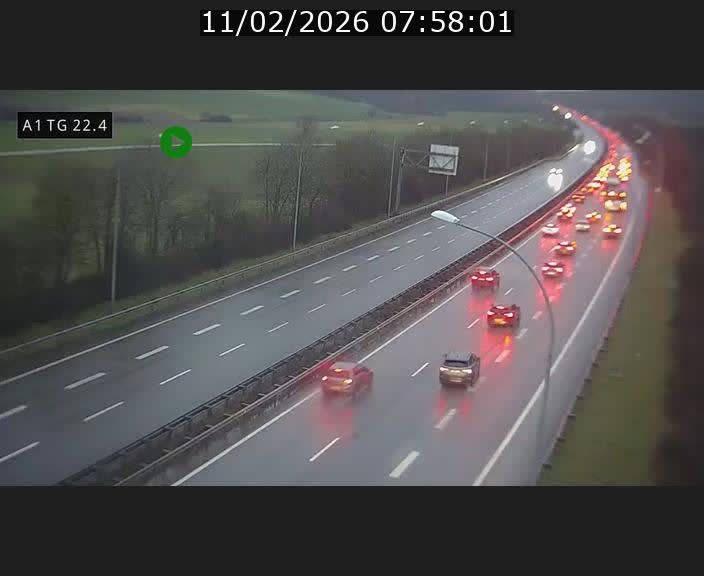 Traffic live webcam Luxembourg Flaxweiler - A1 direction Luxembourg - BK 22.4
