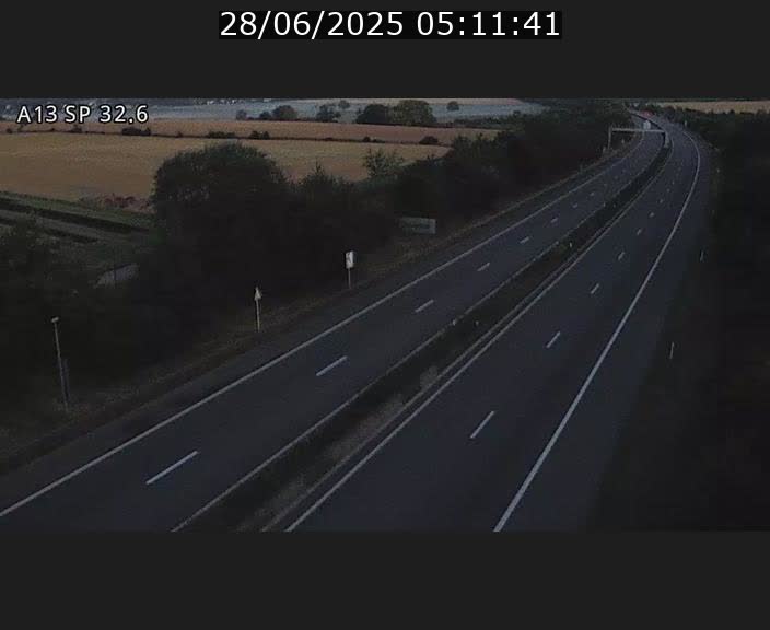 Webcam info trafic A13 à hauteur de Mondorf-les-bains. Vue orientée vers Altwies