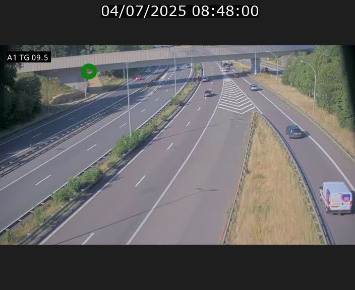 Traffic live webcam Luxembourg Jonction Grünewald - A1 direction Luxembourg-ville - BK 9.5