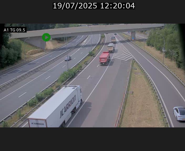 Traffic live webcam Luxembourg Jonction Grünewald - A1 direction Luxembourg-ville - BK 9.5