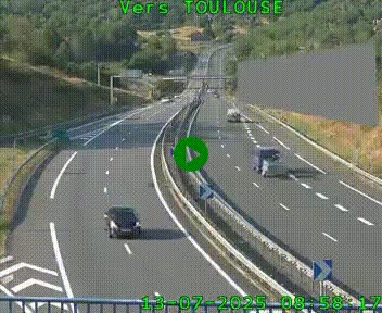 Caméra routière sur l'autoroute A20 à Noailles, en périphérie de Brive-la-Gaillarde. Vue orientée vers Toulouse