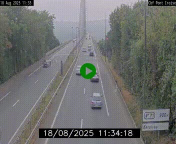 Webcam sur la N165 après le Pont de l'Iroise, à l'entrée de Brest