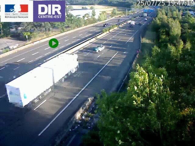 Caméra de circulation à Saint-Priest à la jonction entre l'A43 et l'A46 en direction de Marseille