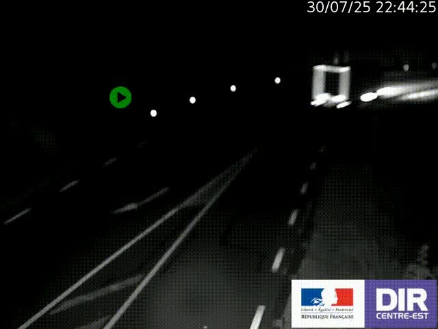 Webcam sur le col Pin Bouchain, vue orientée vers Roanne, en provenance de Lyon sur la nationale 7 (N7)