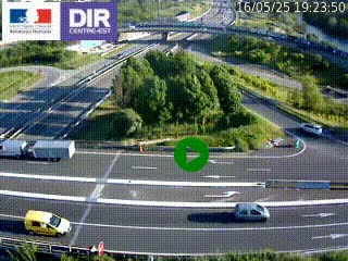 Webcam traffic à Grenoble-sud sur l'autoroute A480. Vue orientée vers l'entrée et la sortie de Grenoble