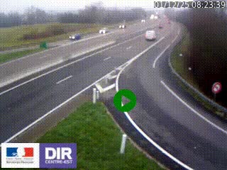 Webcam routière sur la RN6 à Auxerre, à hauteur de la sortie Monéteau, en direction de l'A6 (Gurgy)