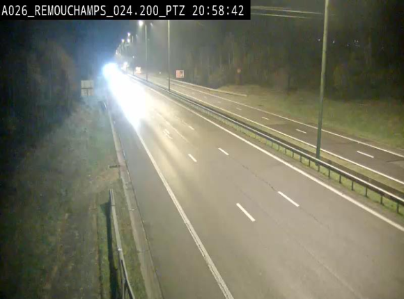 Webcam E25/A26 à Aywalle, à hauteur de Spa. Vue orientée vers Liège