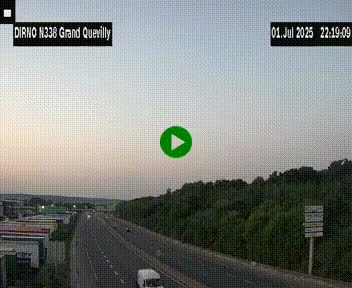 Webcam routière sur N338 à hauteur de Grand-Quevilly en périphérie de Rouen. Vue orientée vers Rouen