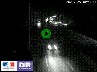Caméra autoroute sur A6 - Valvert, près de Lyon, en direction de Paris, à hauteur de la sortie 36 Porte du Valvert