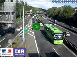 Caméra autoroute sur A6 - Valvert, près de Lyon, en direction de Paris, à hauteur de la sortie 36 Porte du Valvert