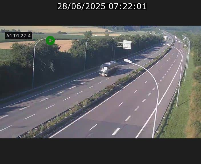 Traffic live webcam Luxembourg Flaxweiler - A1 direction Luxembourg - BK 22.4