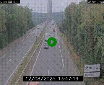 Webcam sur la N165 après le Pont de l'Iroise, à l'entrée de Brest