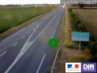 Webcam routière sur la RN7 à hauteur de Toulon-sur-Allier, entre Moulins et Vichy