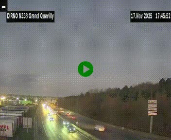 Webcam routière sur N338 à hauteur de Grand-Quevilly en périphérie de Rouen. Vue orientée vers Rouen