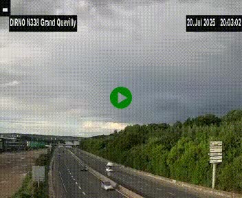 Webcam routière sur N338 à hauteur de Grand-Quevilly en périphérie de Rouen. Vue orientée vers Rouen