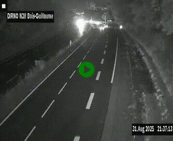 Webcam routière à hauteur de Bois-Guillaume en périphérie de Rouen. Vue orientée vers Rouen