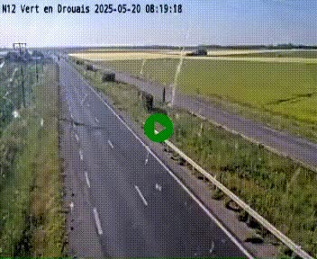Webcam à hauteur de Vert-en-Drouais sur la N12, en périphérie de Dreux. Vue orientée vers Alençon