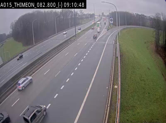 Caméra trafic Belgique - Thiméon - E42, jonction avec A54 (E420) direction La Louvière/Charleroi - BK 82.82