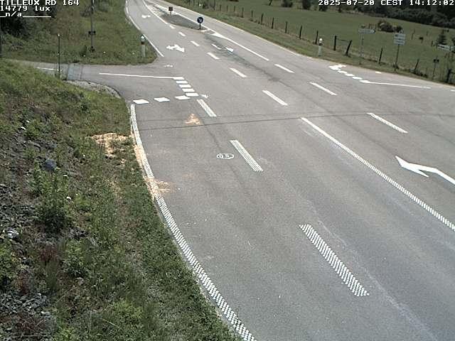 Webcam sur la RD164 à Tilleux. Vue orientée vers Neufchâteau