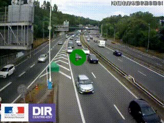 Caméra autoroute sur A6 - Valvert, près de Lyon, en direction de Paris, à hauteur de la sortie 36 Porte du Valvert