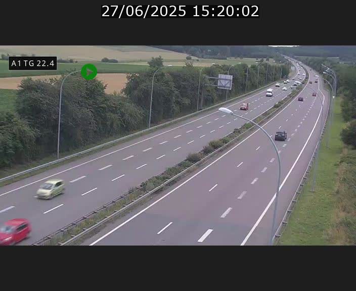 Traffic live webcam Luxembourg Flaxweiler - A1 direction Luxembourg - BK 22.4