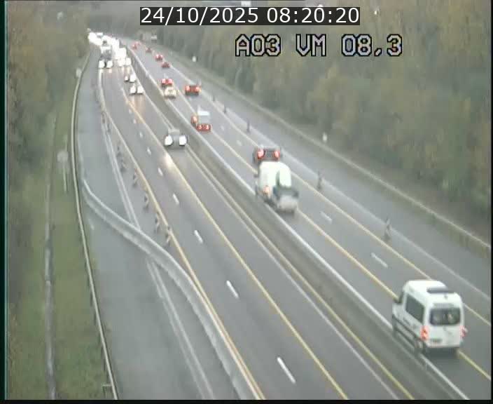 Traffic live webcam Luxembourg Bettembourg - A3 - BK 8.3 - direction France