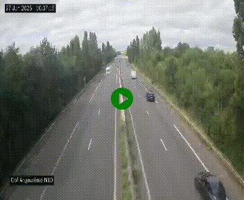 Webcam routière à la fin de la N10, en périphérique ouest d'Angouleme, proche de la jonction avec l'A10