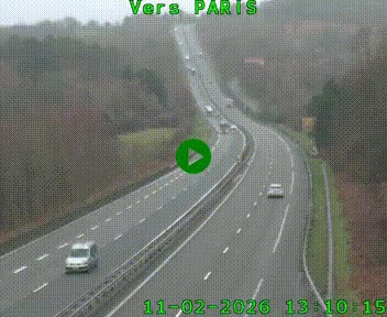 Caméra routière sur l'autoroute A20 à Bessines-sur-Gartempe. Vue orientée vers Paris