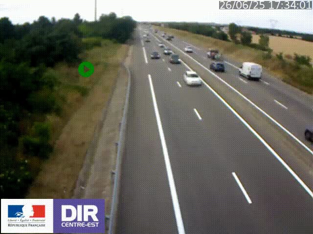 Webcam sur le contournement de Valence, sur la Nationale 7, à la jonction avec la N532, caméra orientée vers Grenoble