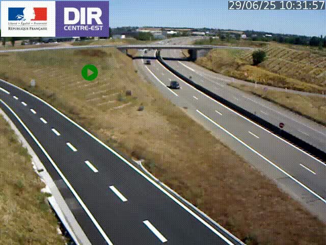 Webcam sur le contournement de Valence, sur la Nationale 7, caméra orientée vers Lyon