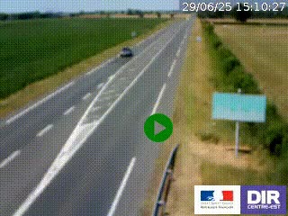 Webcam routière sur la RN7 à hauteur de Toulon-sur-Allier, entre Moulins et Vichy