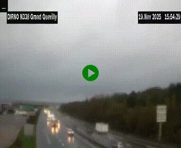 Webcam routière sur N338 à hauteur de Grand-Quevilly en périphérie de Rouen. Vue orientée vers Rouen