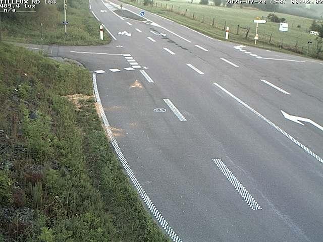 Webcam sur la RD164 à Tilleux. Vue orientée vers Neufchâteau