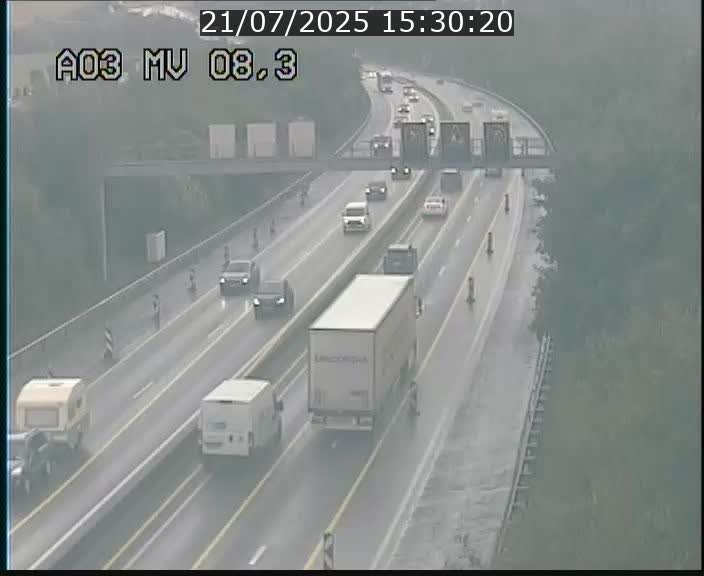 Webcam Autoroute après la Croix de Bettembourg en direction de Luxembourg sur l'A3
