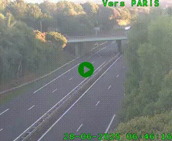 Caméra routière sur l'autoroute A20 au nord de Limoges, à la jonction avec la N520. Vue orientée vers Paris