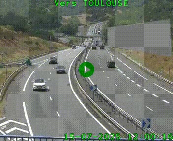 Caméra routière sur l'autoroute A20 à Noailles, en périphérie de Brive-la-Gaillarde. Vue orientée vers Toulouse