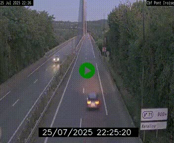 Webcam sur la N165 après le Pont de l'Iroise, à l'entrée de Brest