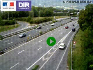 Webcam sur la Nationale 201 à hauteur de la sortie Chambéry-Nord, avant à la jonction entre l'A41 et l'A43, en direction de Lyon